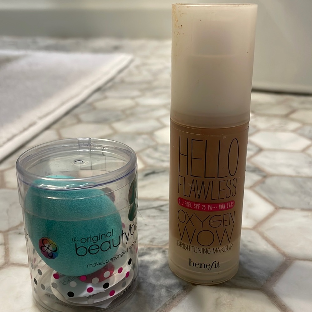 Beauty blender and foundation